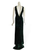 30s Green Velvet Gown & Jacket Set - back of gown