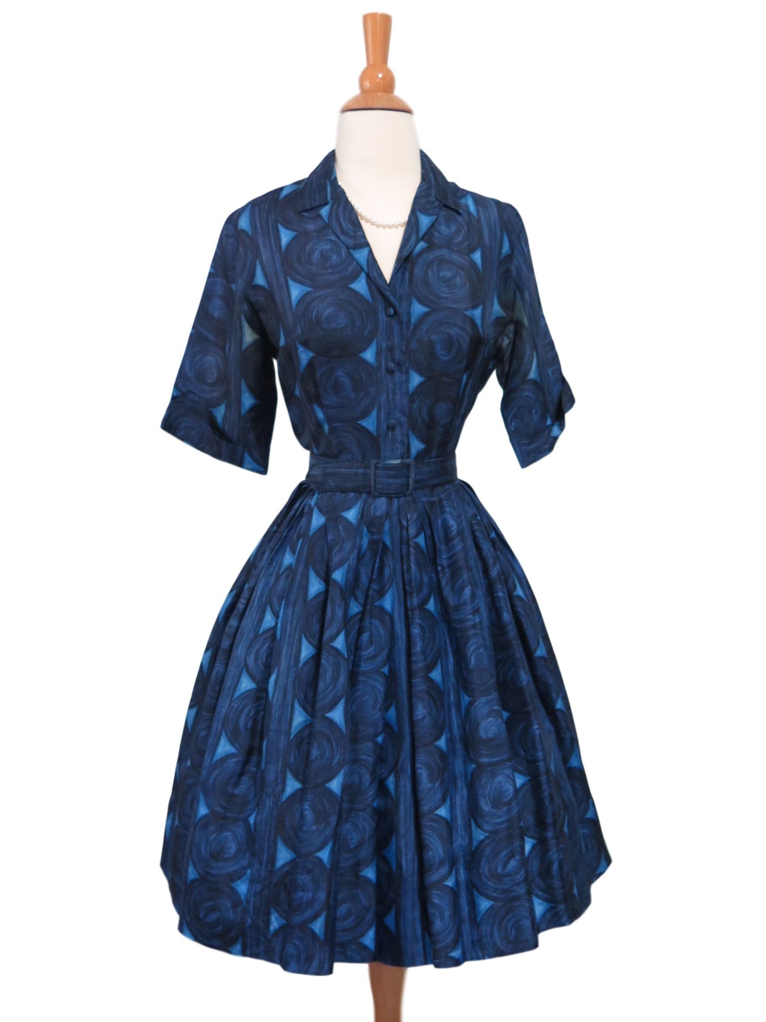 50s Belted Blue Shirtwaist Day Dress Better Dresses Vintage 50s Belted Blue Shirtwaist Day Dress Better Dresses Vintage