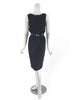 50S Black Velvet Blouson Bodice Dress