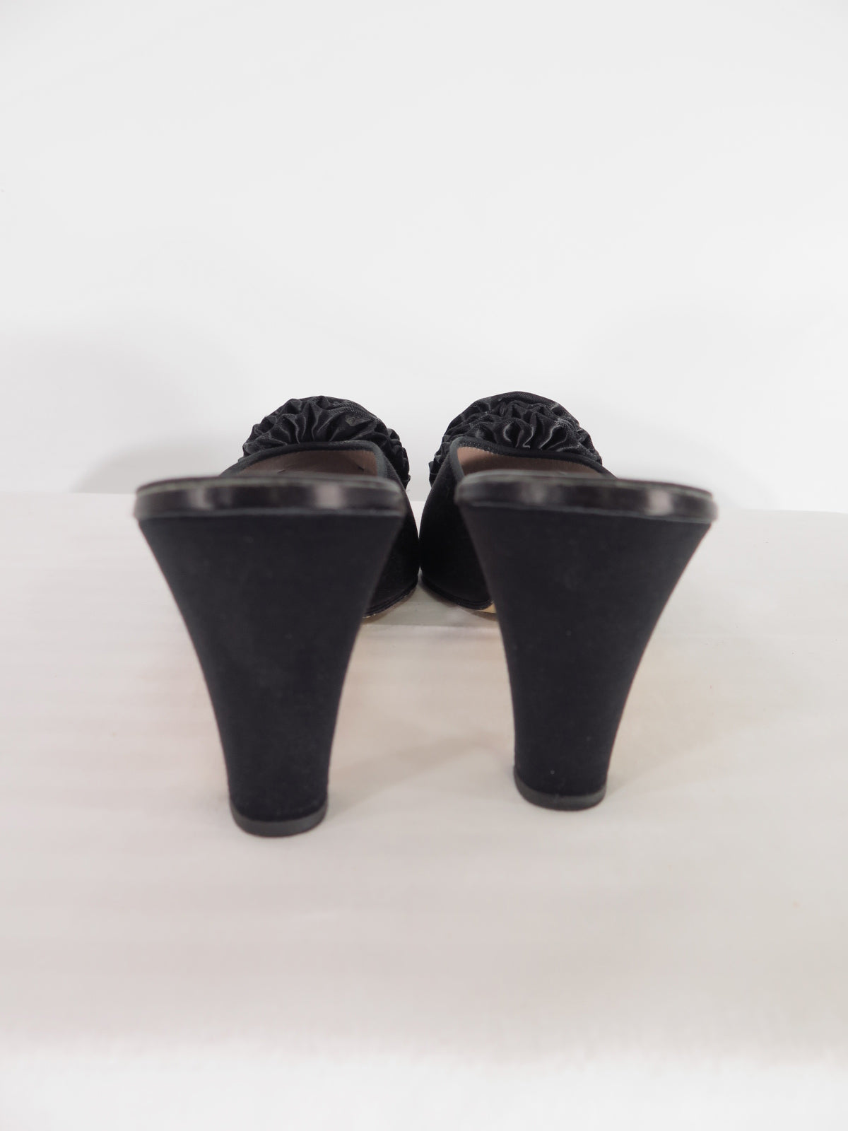 Vintage 70s Does 50s Daniel Green Black Peep Toe High Heels - 9.5 Better Dresses Vintage Vintage 70s Does 50s Daniel Green Black Peep Toe High Heels - 9.5 Better Dresses Vintage